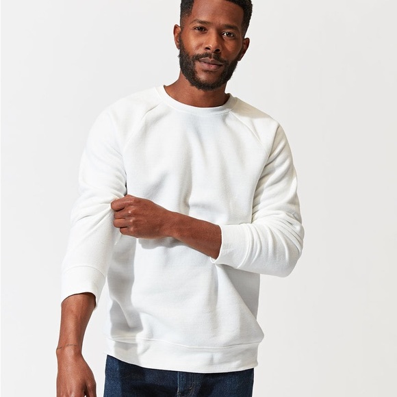 Threads 4 Thought Triblend White Long Sleeve Raglan Sweatshirt, Size L, NWT - Picture 2 of 9